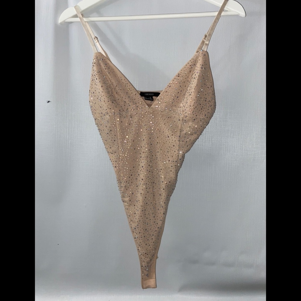 Rhinestone Nude Bodysuit